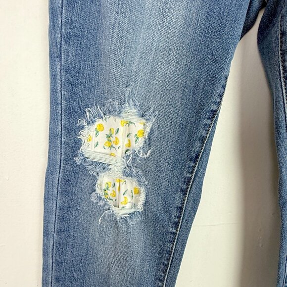 NWT Judy Blue High Waist Skinny Fit Jeans Lemon Patch Distressed Size 5 27 NEW - Picture 4 of 12